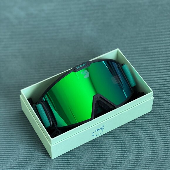 Off-White Ski Goggles Men Black Green Miror OERI055 5555 NEW AUTHENTIC - Picture 2 of 13